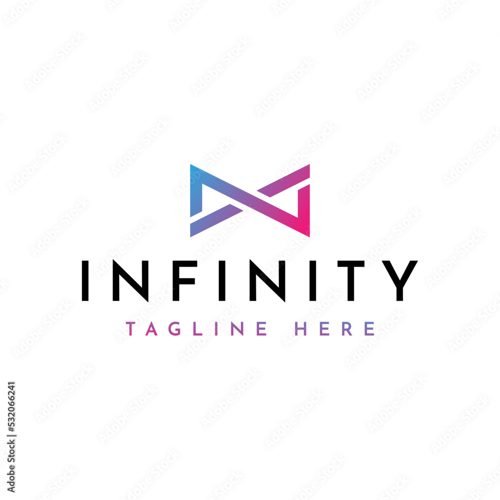 modern letter N infinity line logo design modern letter N infinity line logo design