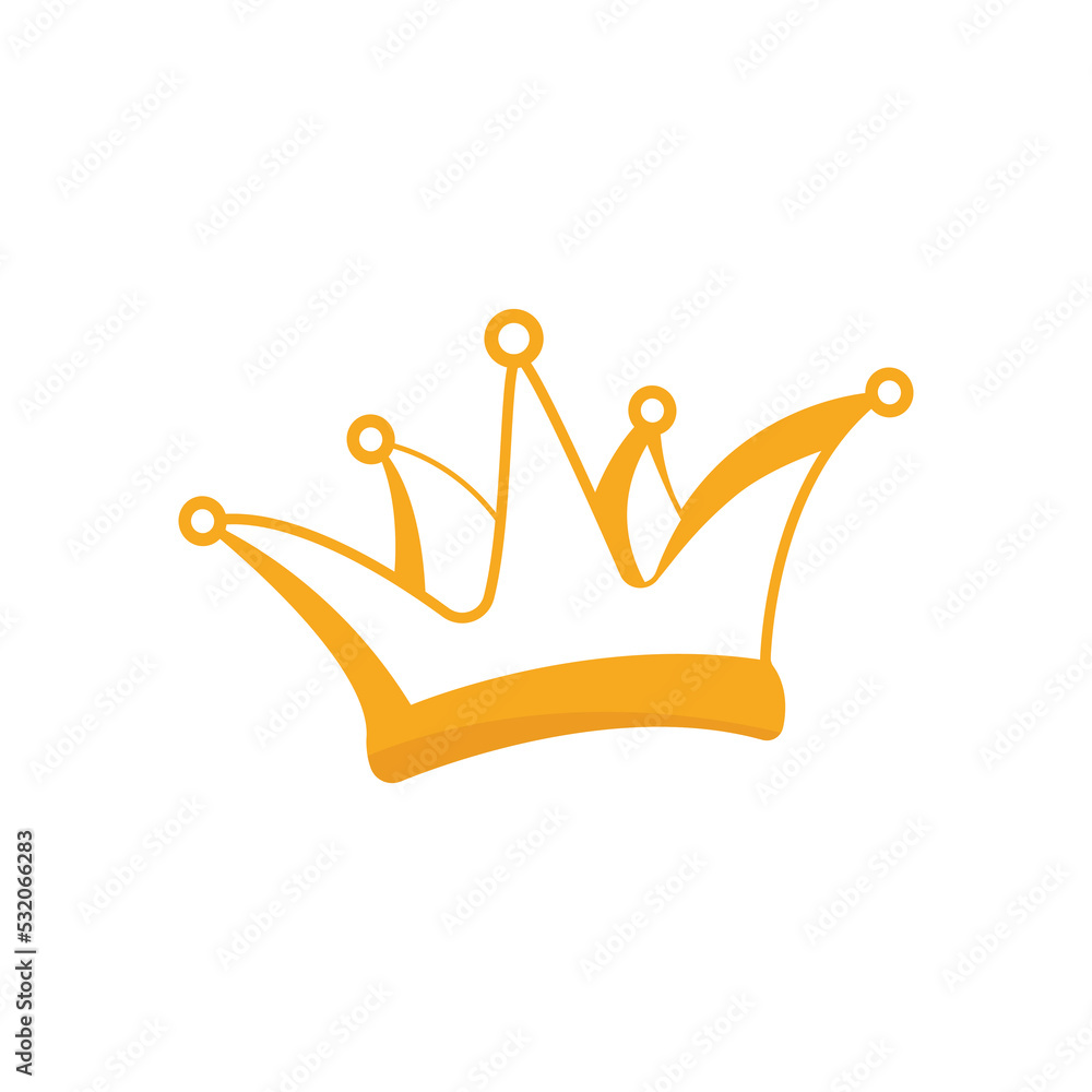 Crown line icon illustration. Simple design editable