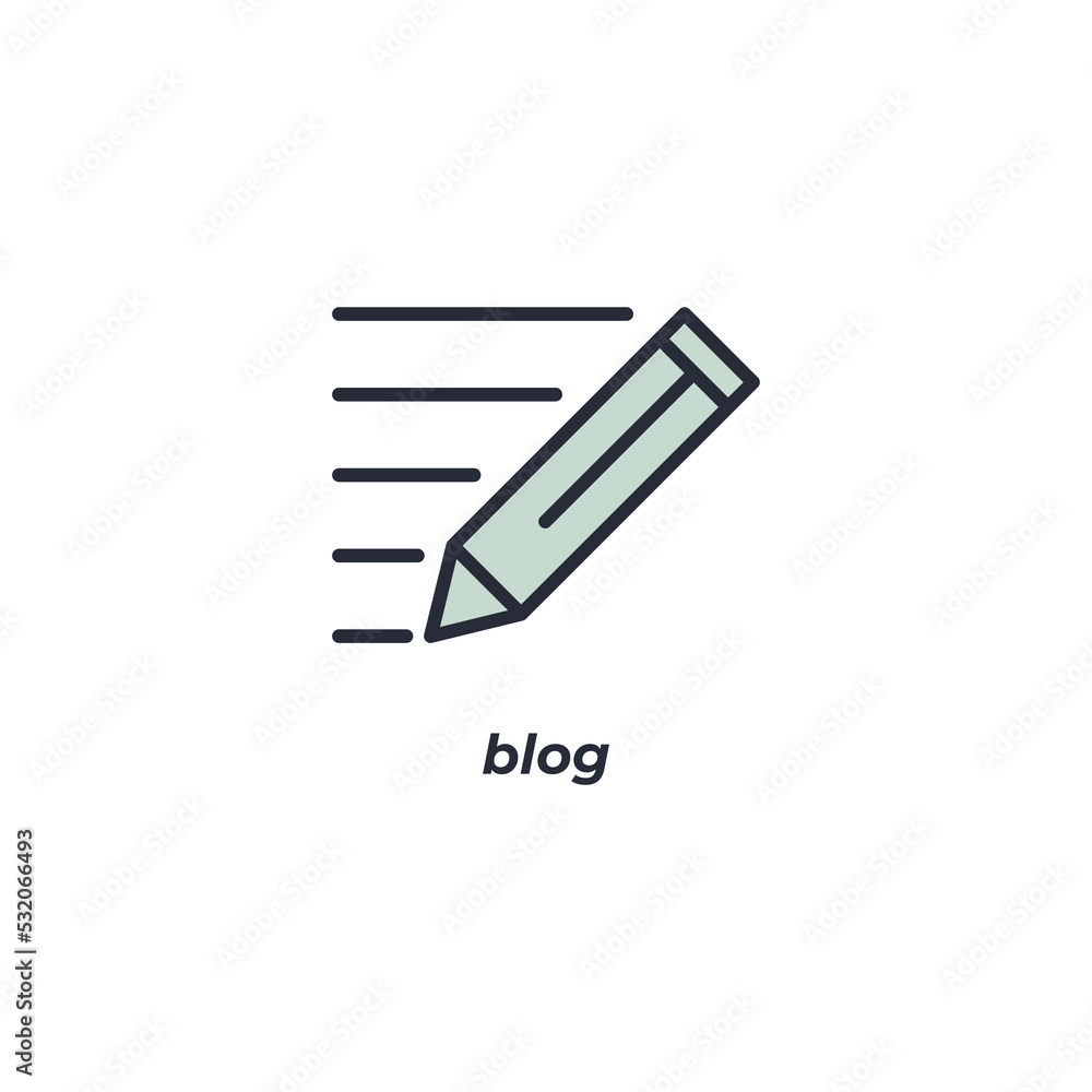 Vector sign of blog symbol is isolated on a white background. icon color editable. Vector sign of blog symbol is isolated on a white background. icon color editable.