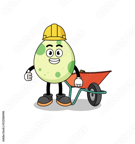 spotted egg cartoon as a contractor