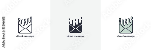 direct message icon. Line, solid and filled outline colorful version, outline and filled vector sign. Idea Symbol, logo illustration. Vector graphics
