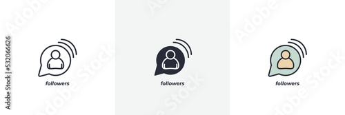 subscribers icon. Line, solid and filled outline colorful version, outline and filled vector sign. Idea Symbol, logo illustration. Vector graphics