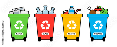 Set of Vector Recycle Bins