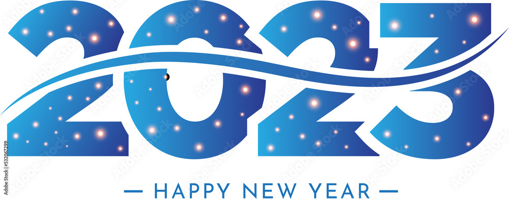 Happy New Year 2023 with memphis style and flat image. Twenty Twenty Three image.