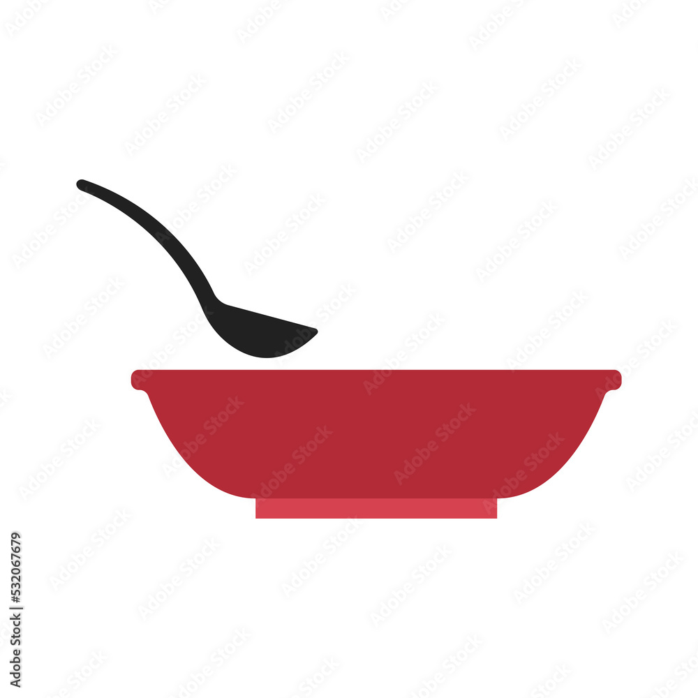 Soup bowl icon with color style that is suitable for your modern business Soup bowl icon with color style that is suitable for your modern business