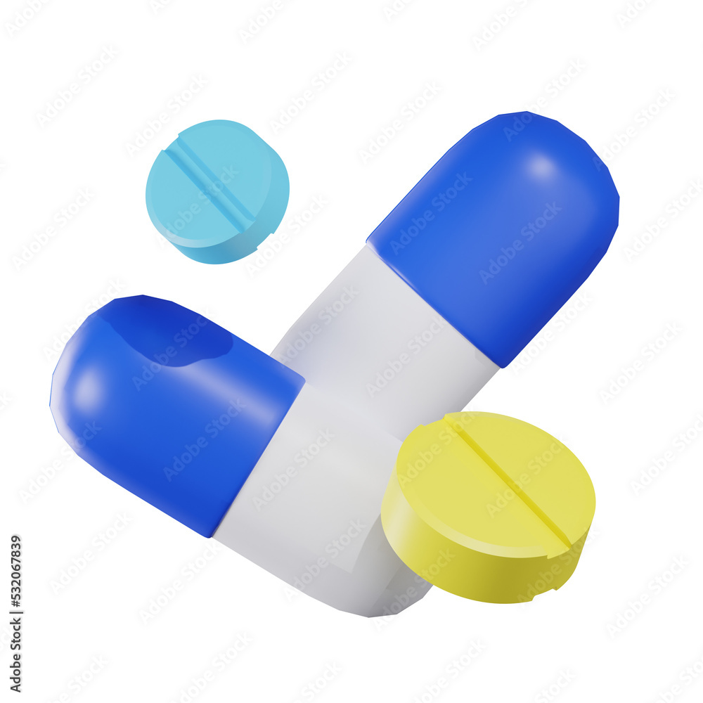 Capsule Pill Medical 3D Illustration Capsule Pill Medical 3D Illustration