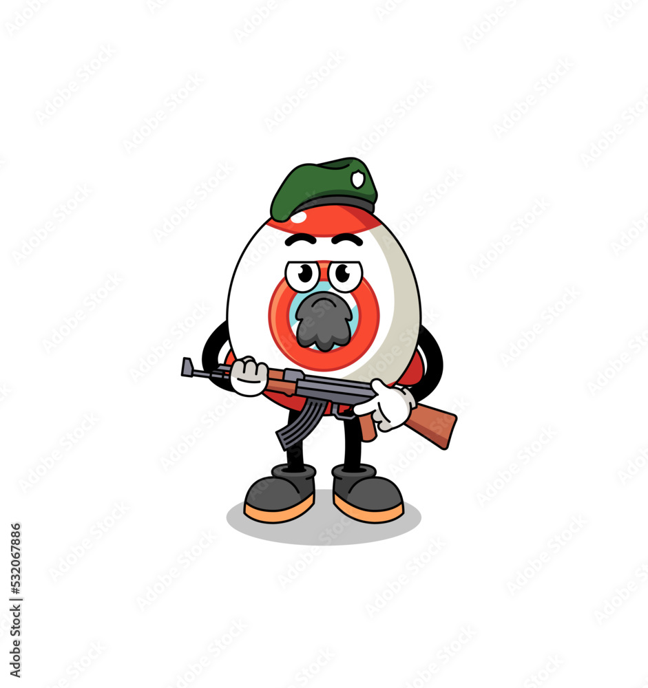 Character cartoon of rocket as a special force Character cartoon of rocket as a special force