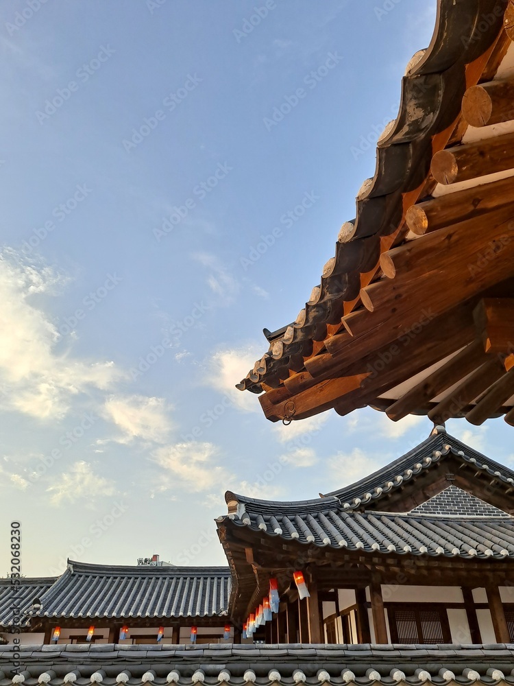 Roof tiles and eaves of the traditional Korean house Hanok Roof tiles and eaves of the traditional Korean house Hanok