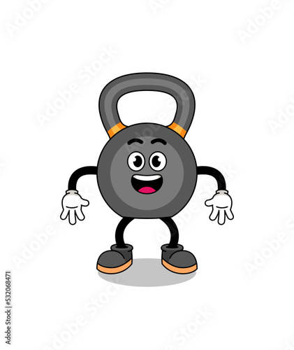 kettlebell cartoon with surprised gesture
