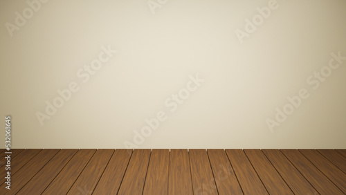 Vintage Wall with Wooden Floor Background