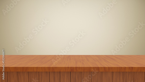 Cream Wall with Wooden Floor Background