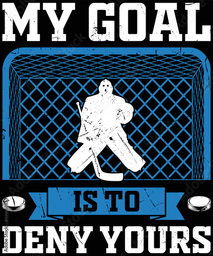 Funny Ice Hockey Goalie Design Kids Men Women Hockey Player t-shirt design.