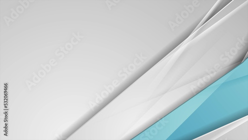 Grey and blue abstract corporate glossy stripes design