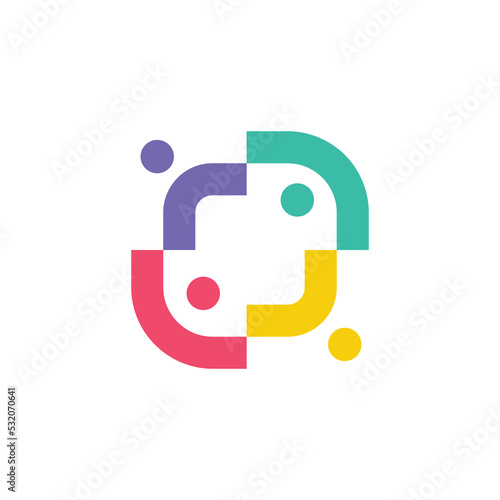 people family diversity colorful logo vector icon illustration