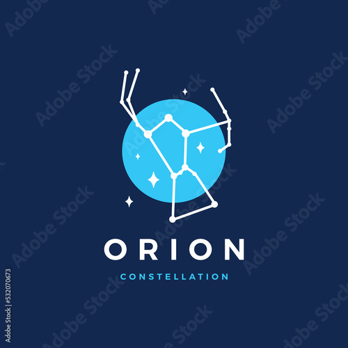 Orion Star Constellation The Hunter Logo Vector Icon Illustration