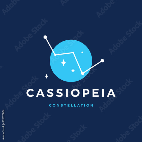 cassiopeia Star Constellation The queen Logo Vector Icon Illustration photo