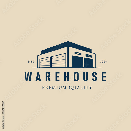 warehouse vintage logo, icon and symbol, vector illustration design