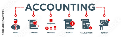 Accounting Banner Web Icon for Business Company 