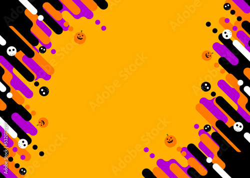 ハロウィン　フレーム　メンフィス　幾何学　イラスト