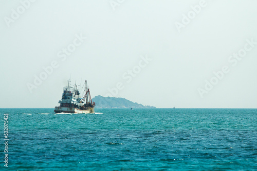 Big commercial Fishing Boat in the Ocean