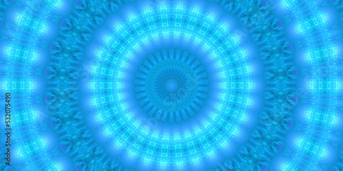 Mandala Hintergrund Motiv Fraktal f  r Design und Internet in blau t  rkis