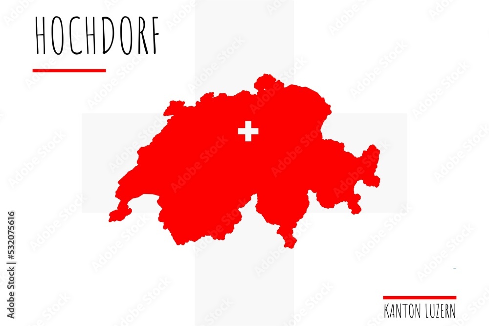 Hochdorf Illustration einer Markierung der Stadt Hochdorf in den