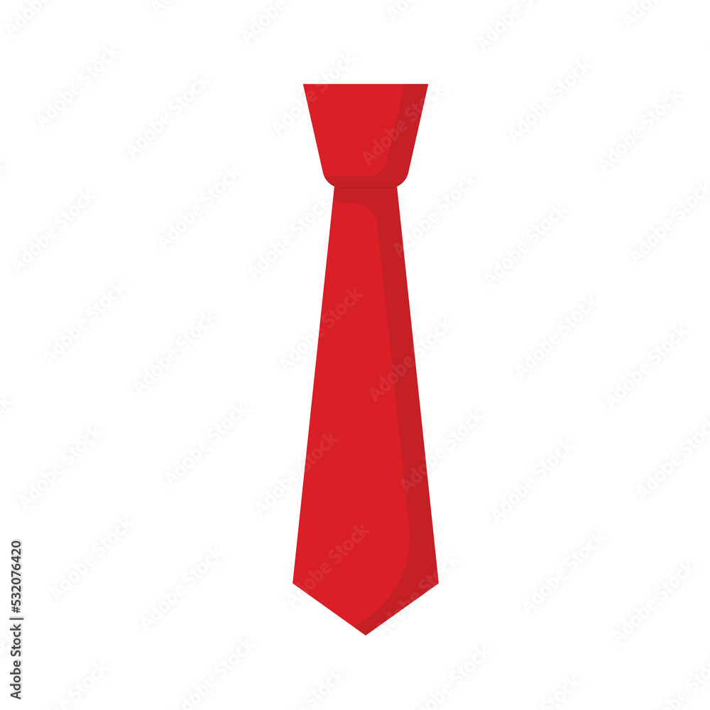 Vector graphic of tie. Red tie illustration with flat design style. Suitable for content design assets Vector graphic of tie. Red tie illustration with flat design style. Suitable for content design assets