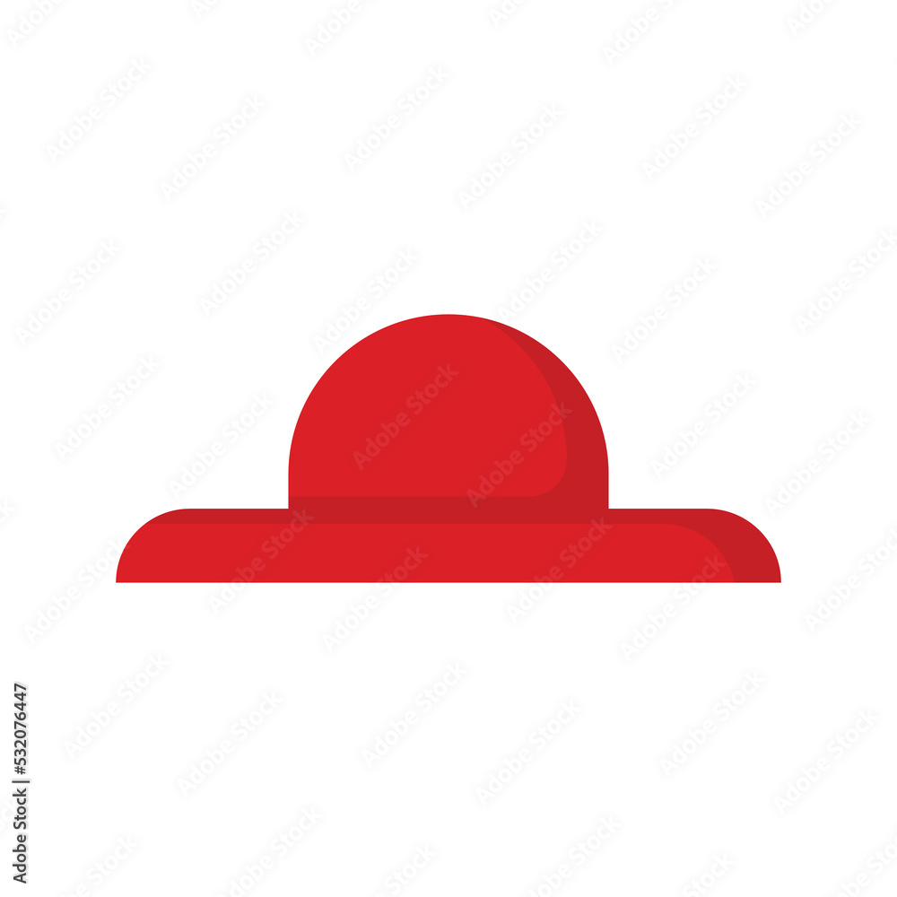 Vector graphic of pamela hat. Red pamela hat illustration with flat design style. Suitable for content design assets Vector graphic of pamela hat. Red pamela hat illustration with flat design style. Suitable for content design assets