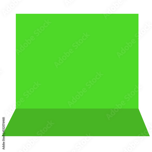 Green screen background flat vector illustration 