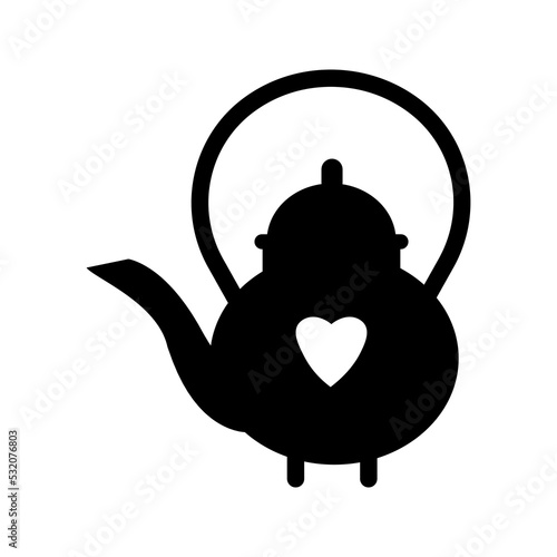 silhouette teakettle vector illustration on white background