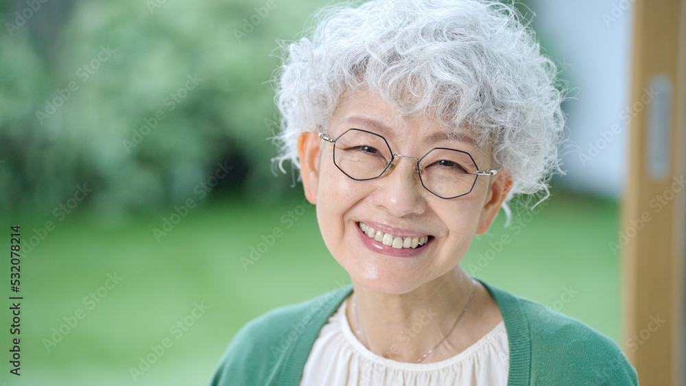 笑顔のシニア女性(高齢者・眼鏡・老眼鏡) 笑顔のシニア女性(高齢者・眼鏡・老眼鏡)