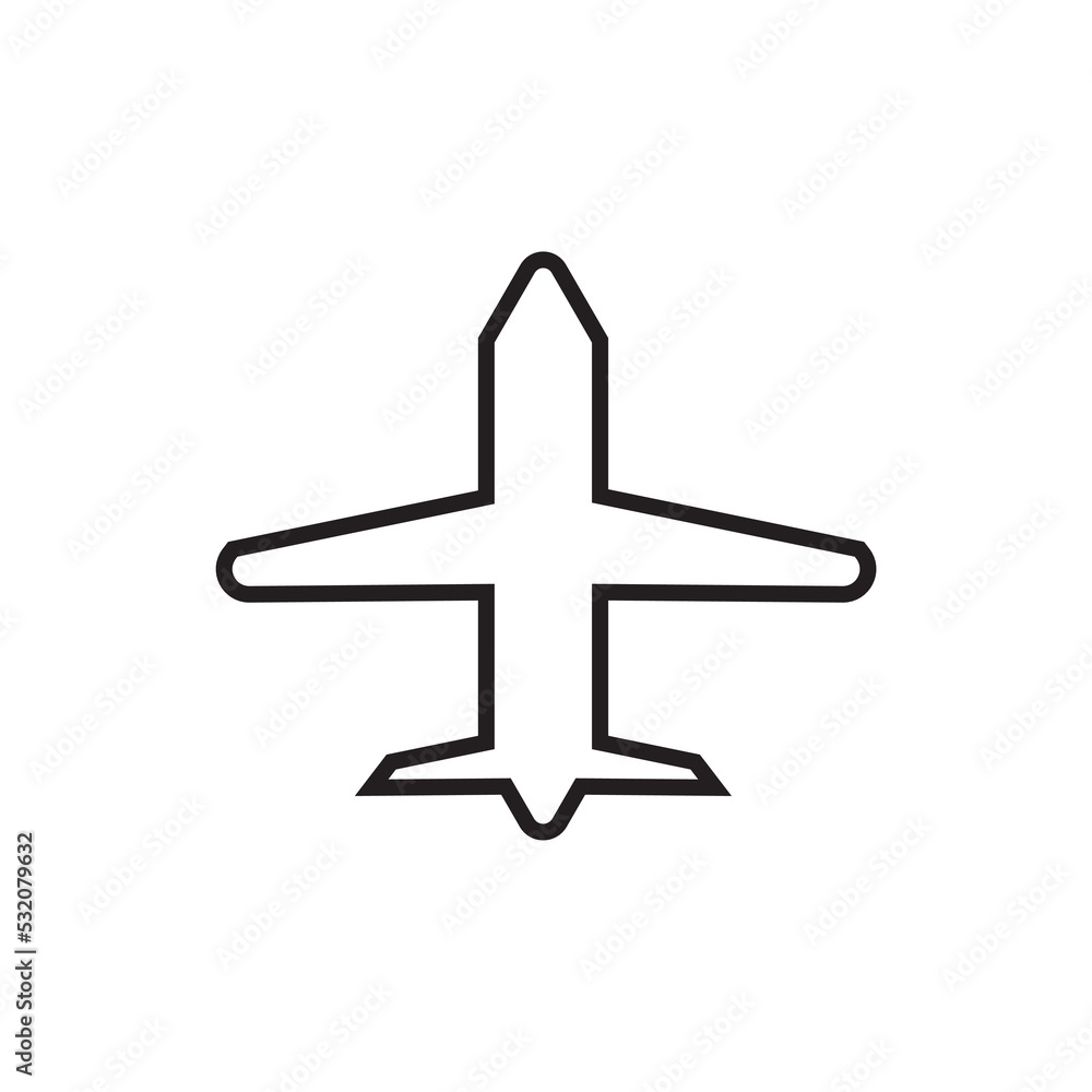 Graphic flat plane icon for your design and website Graphic flat plane icon for your design and website