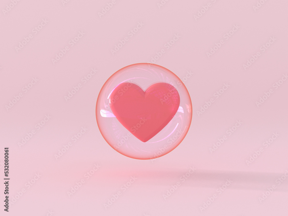 pink chat web heart circle abstract 3d rendering