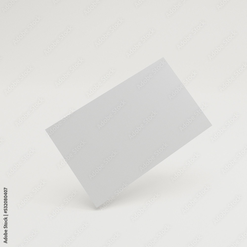 one blank business cards for mock up, 3d rendering one blank business cards for mock up, 3d rendering