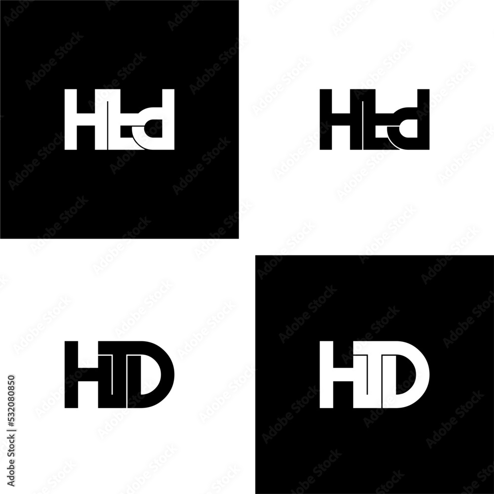 htd letter original monogram logo design set htd letter original monogram logo design set