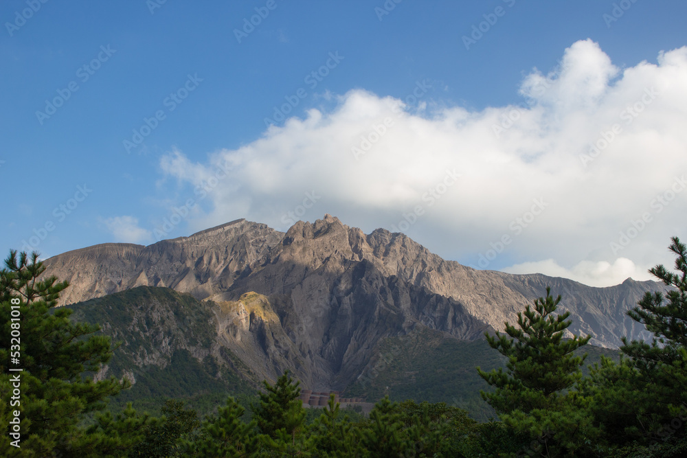 Close up of Sakurajima Volcano Crater (Active Volcano), Kagoshima, Japan
