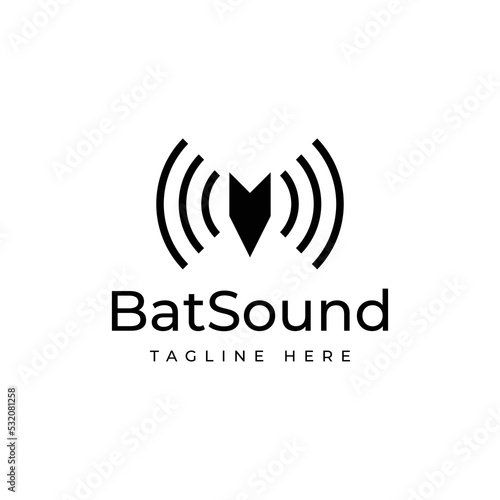 bat sound for echolocation logo design