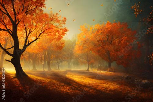 Woods in the autumn. Beautiful fall colors.  © ECrafts