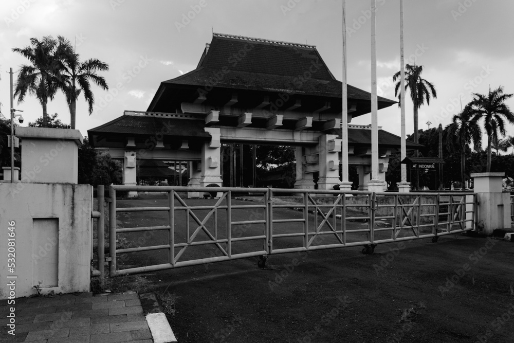 a traditional indonesia hall in the center of the city that is used as a traditional event a traditional indonesia hall in the center of the city that is used as a traditional event