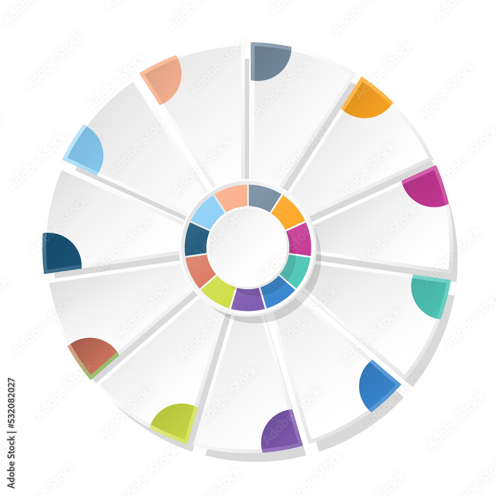 Obraz premium Basic circle infographic with 11 steps, process or options.