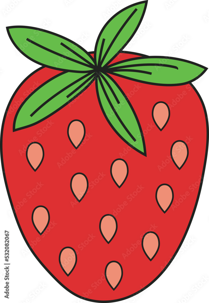 Fototapeta premium Strawberry With Leaves