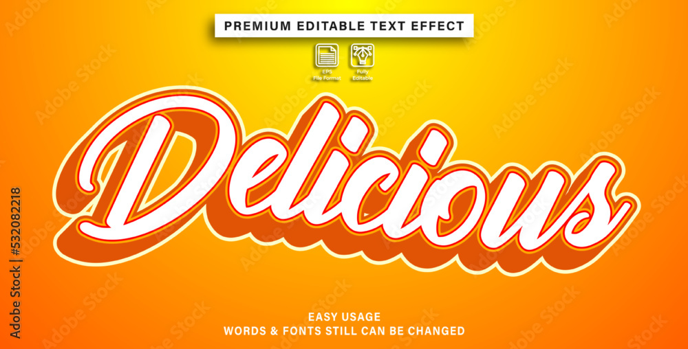 editable text effect delicious editable text effect delicious
