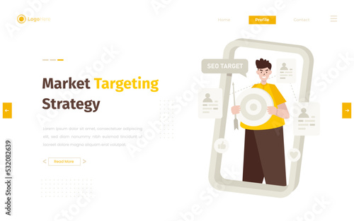 Digital market targeting strategy illustration concept