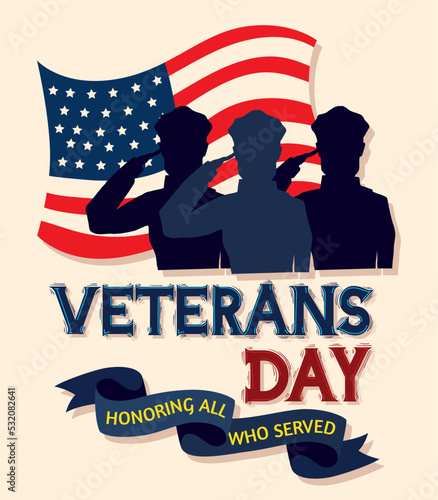 veterans day lettering