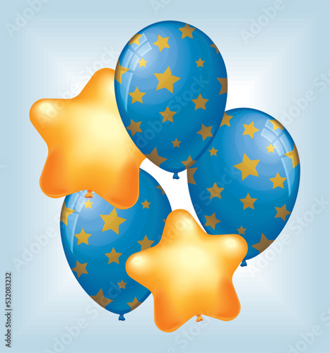 stars and balloons helium