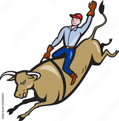 Rodeo Cowboy Bull Riding Retro