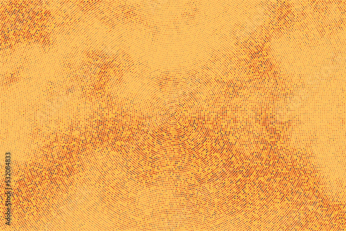 Sand Color Halftone Dotted Background. Yellow And Brown Abstract Circular Polka Dots Pattern. Digitally Generated Image. Vector Illustration, Eps 10.