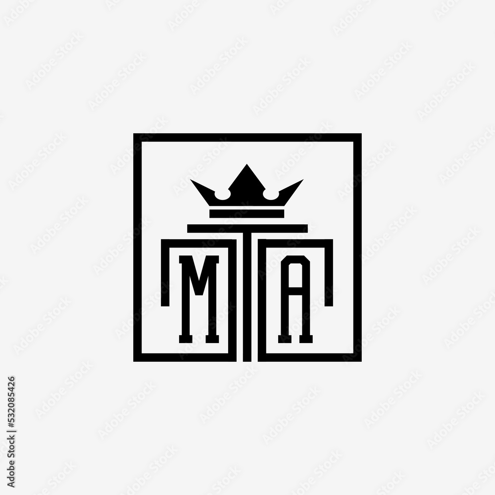 Initial MA Law Firm logo and icon design template stock vector - obrazy, fototapety, plakaty 