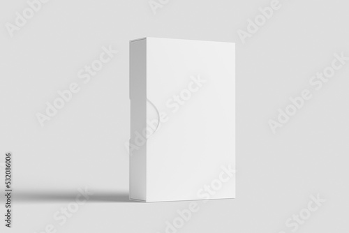 Photography Software Box Wth Slip Case White Blank 3D Renderning Mockup