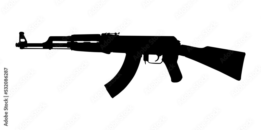 Silhouette of the Weapon Gun for Art Illustration, Pictogram or Graphic Design Element. Vector Illustration Silhouette of the Weapon Gun for Art Illustration, Pictogram or Graphic Design Element. Vector Illustration